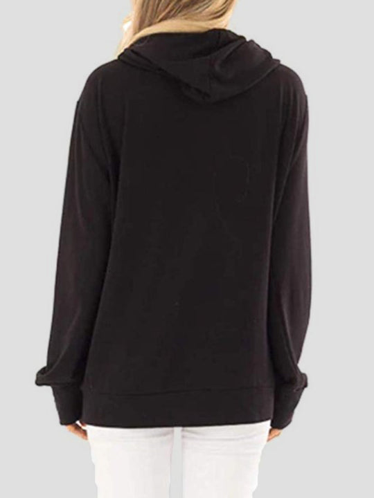 Trekkoord Letter Graphic Lange Mouwen Hoodie | Casual Hoodie met Trekkoord en Print