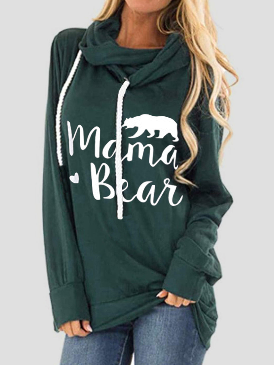 Trekkoord Letter Graphic Lange Mouwen Hoodie | Casual Hoodie met Trekkoord en Print