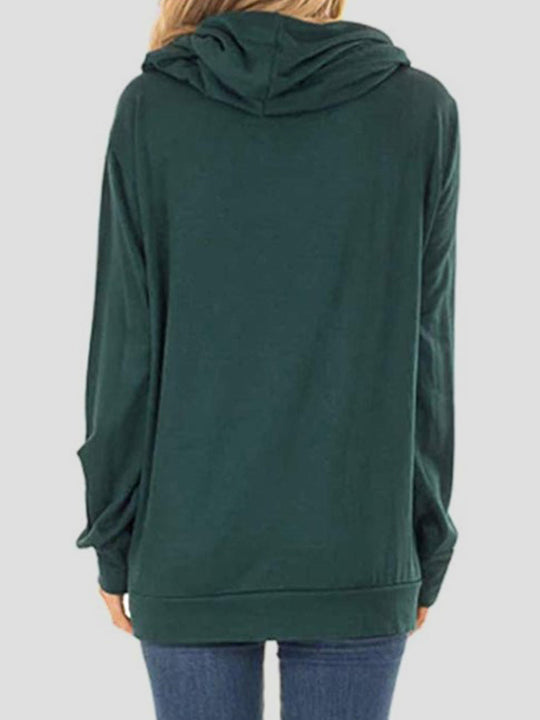 Trekkoord Letter Graphic Lange Mouwen Hoodie | Casual Hoodie met Trekkoord en Print