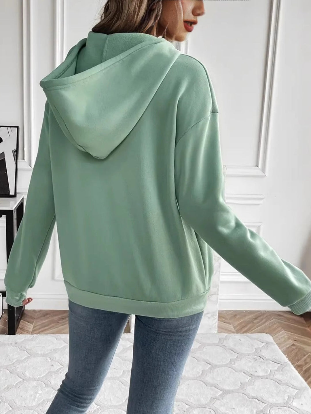 Trekkoord Lange Mouwen Hoodie met Kangoeroezak | Casual Comfort Hoodie
