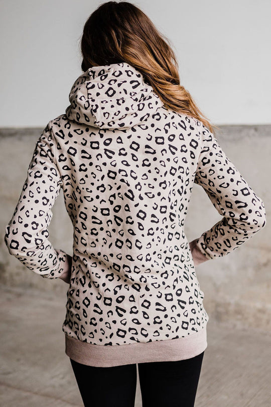 Leopardprint Lange Mouwen Hoodie | Stoer & Comfortabel | Licht Rekbaar