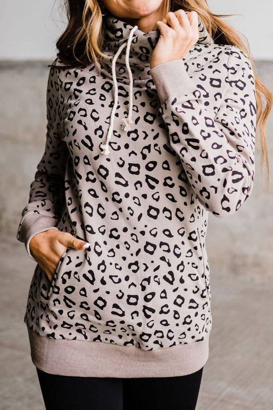 Leopardprint Lange Mouwen Hoodie | Stoer & Comfortabel | Licht Rekbaar