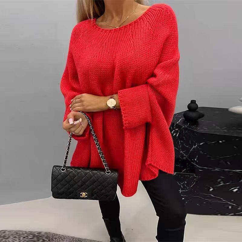 Dames Oversized Gebreide Trui met Vlindermouwen en Relaxte Pasvorm