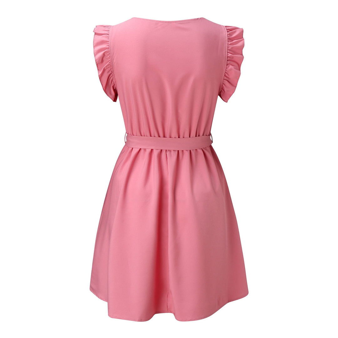 Zomerse Jurk met Rimpels en Koord Tailleband