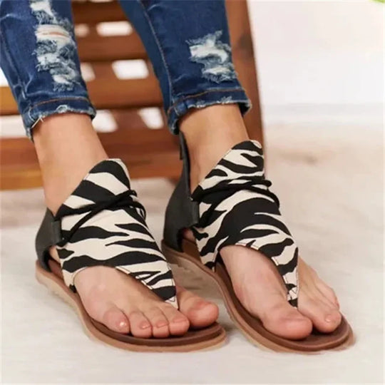 Dames Sandalen met Slangenprint en Originele Vetersluiting