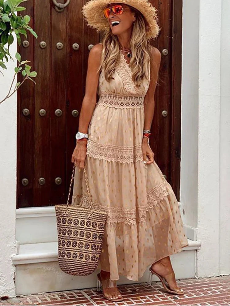 Zomer Maxi Jurk met Kantdetails