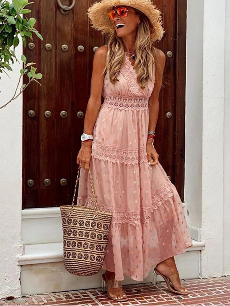 Zomer Maxi Jurk met Kantdetails