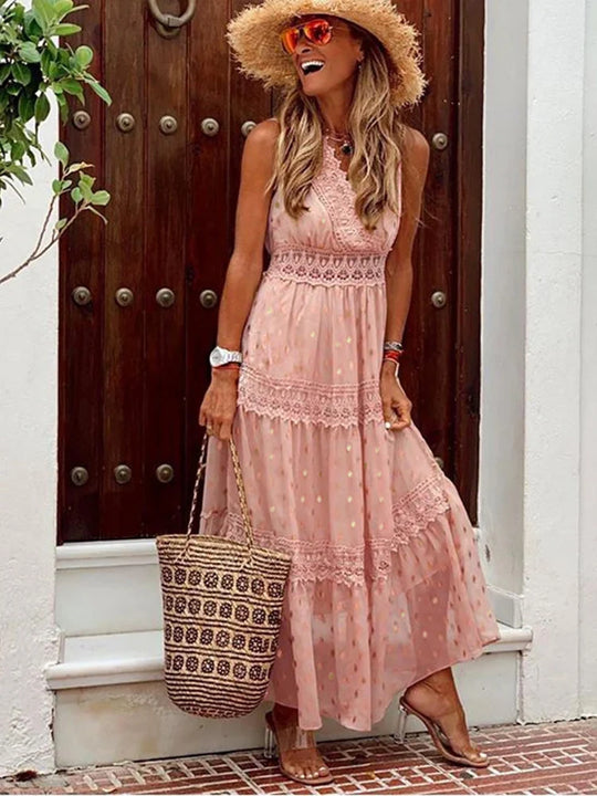Zomer Maxi Jurk met Kantdetails