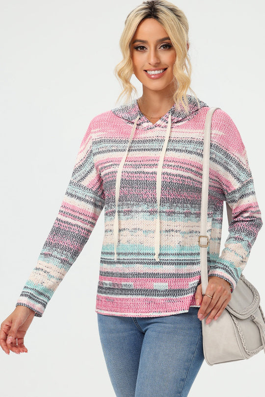 Gestreepte Hoodie met Trekkoord en Lange Mouwen | Comfortabele Casual Hoodie
