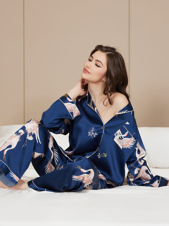 Ailith - Verfijnde Binding Trim Dames Pyjama Set