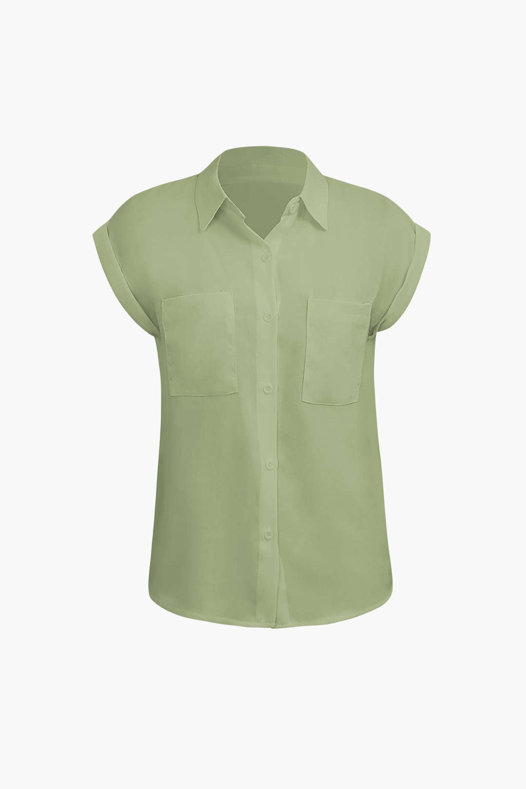 Vittoria - Minimalistische Opgerolde Mouw Geknoopte Zoom Dames Shirt