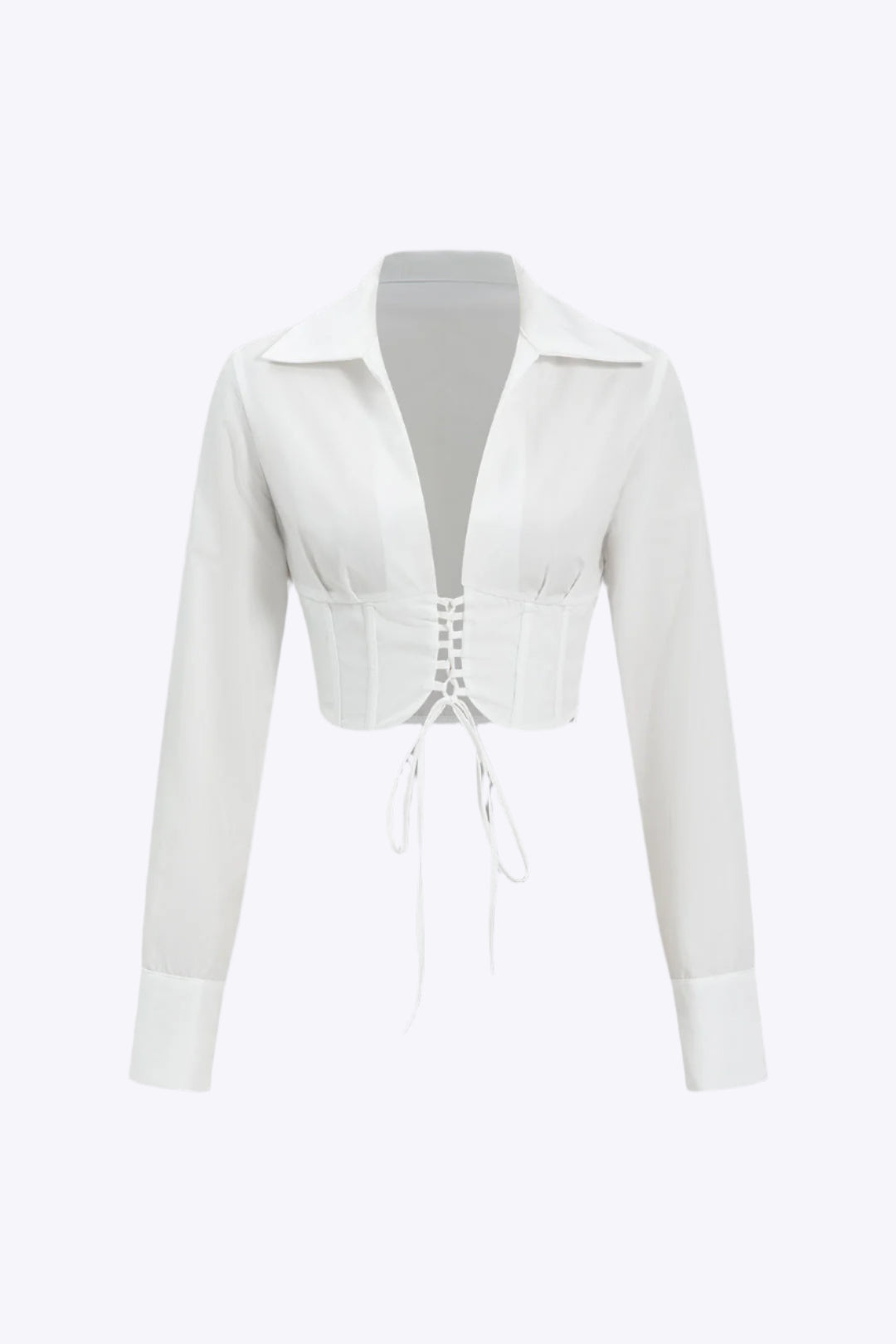 Annabelle - Moderne Vetersluiting Detaillering Dames Lange Mouwen Shirt