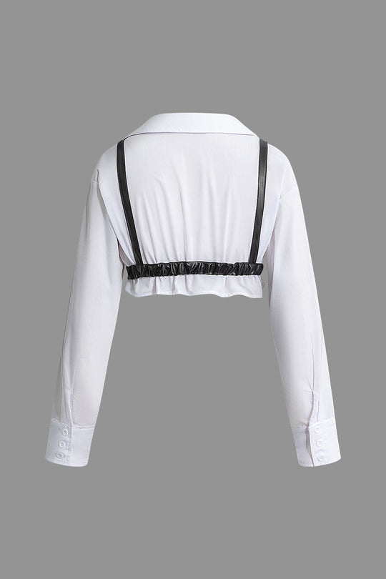 Zabrina - Elegante Kleurblok Look Vrouwen Lange Mouwen Shirt