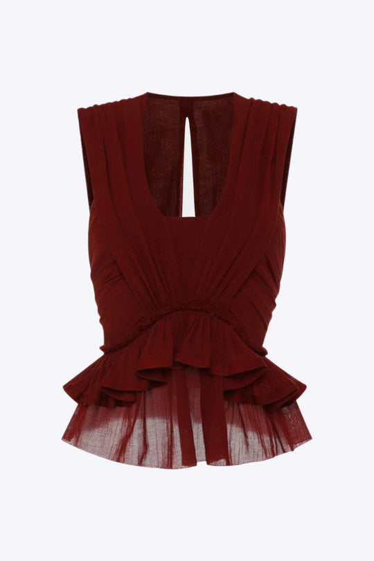 Aveline - Stijlvol Gerimpeld Ruffles Dames Korte Mouwen Shirt