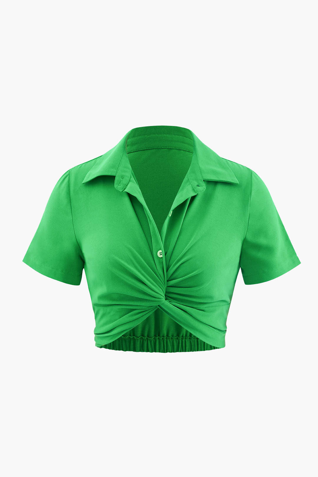 Viridis - Moderne Twist Stijl Dames Cropped Shirt