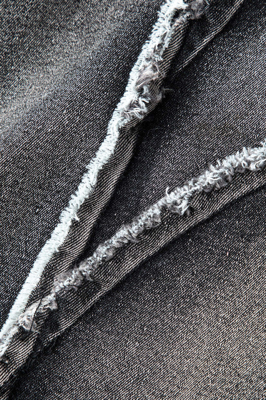 Asymmetrische Franje Denim Mini Jurk