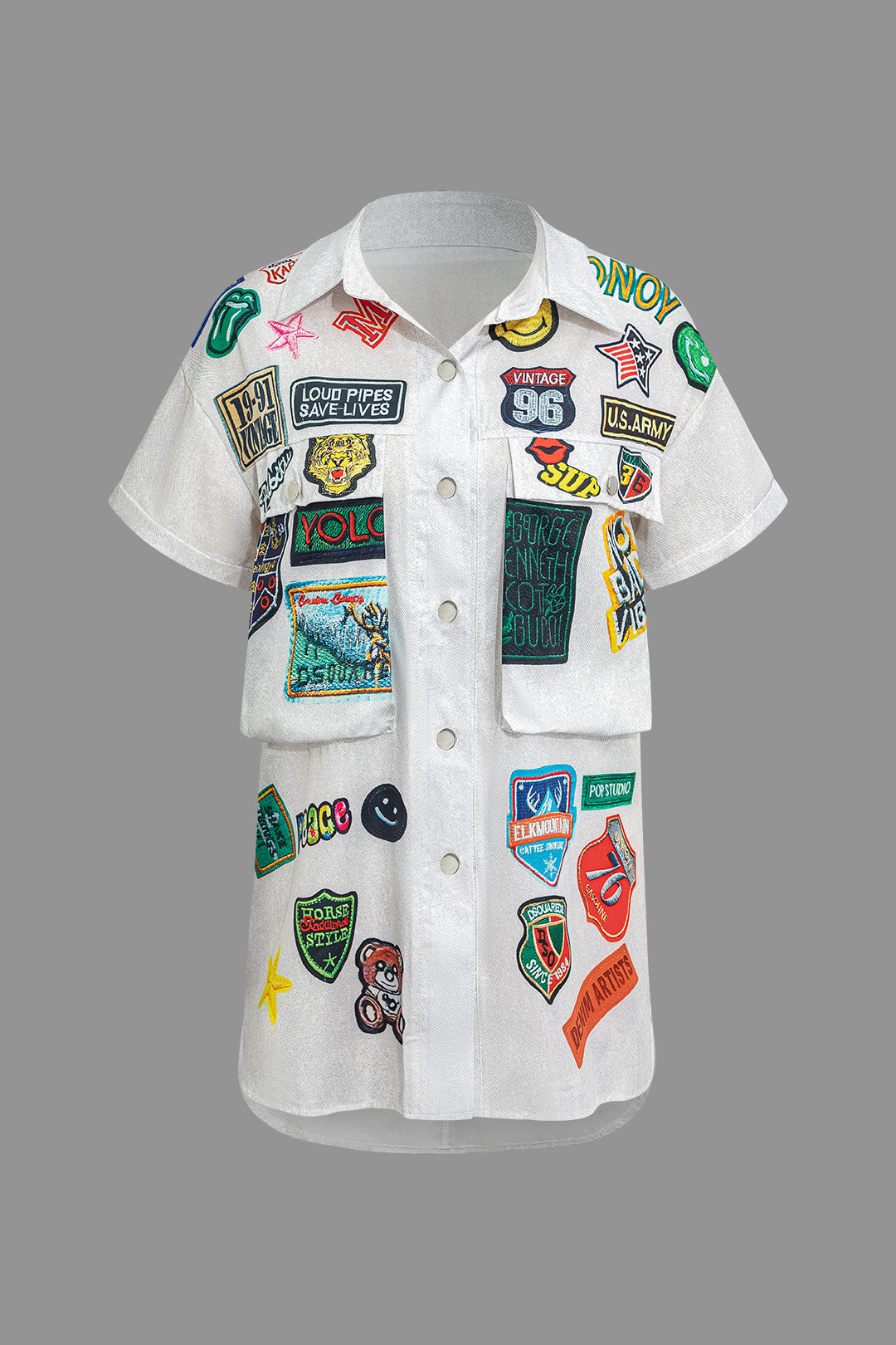 Yelena - Trendy Knoop Voorkant Gedrukt Dames Cropped Shirt