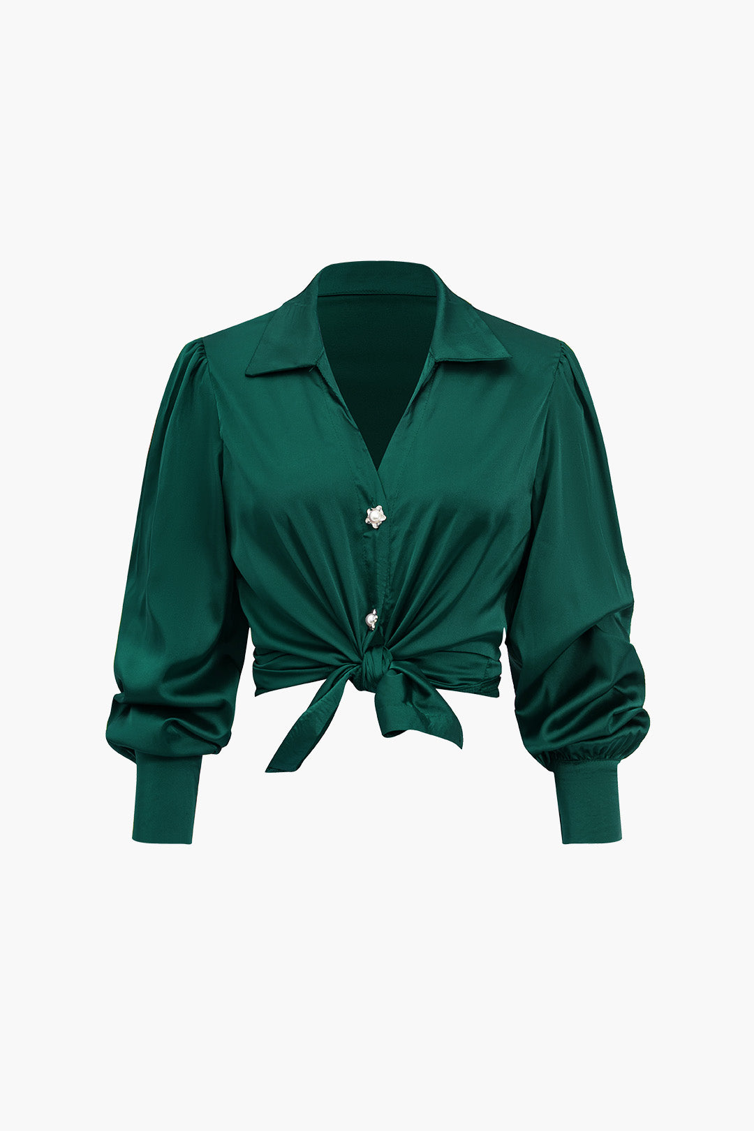 Yolanda - Glad Satijnen Comfort Vrouwen Langemouw Shirt