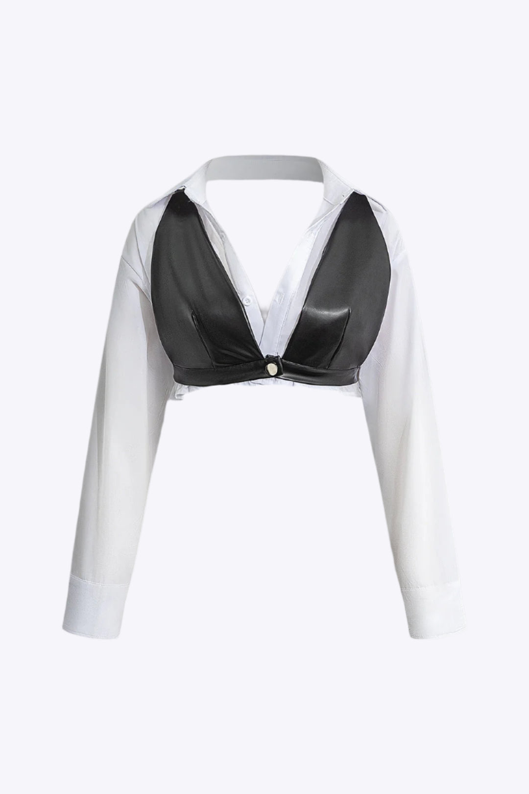 Zabrina - Elegante Kleurblok Look Vrouwen Lange Mouwen Shirt
