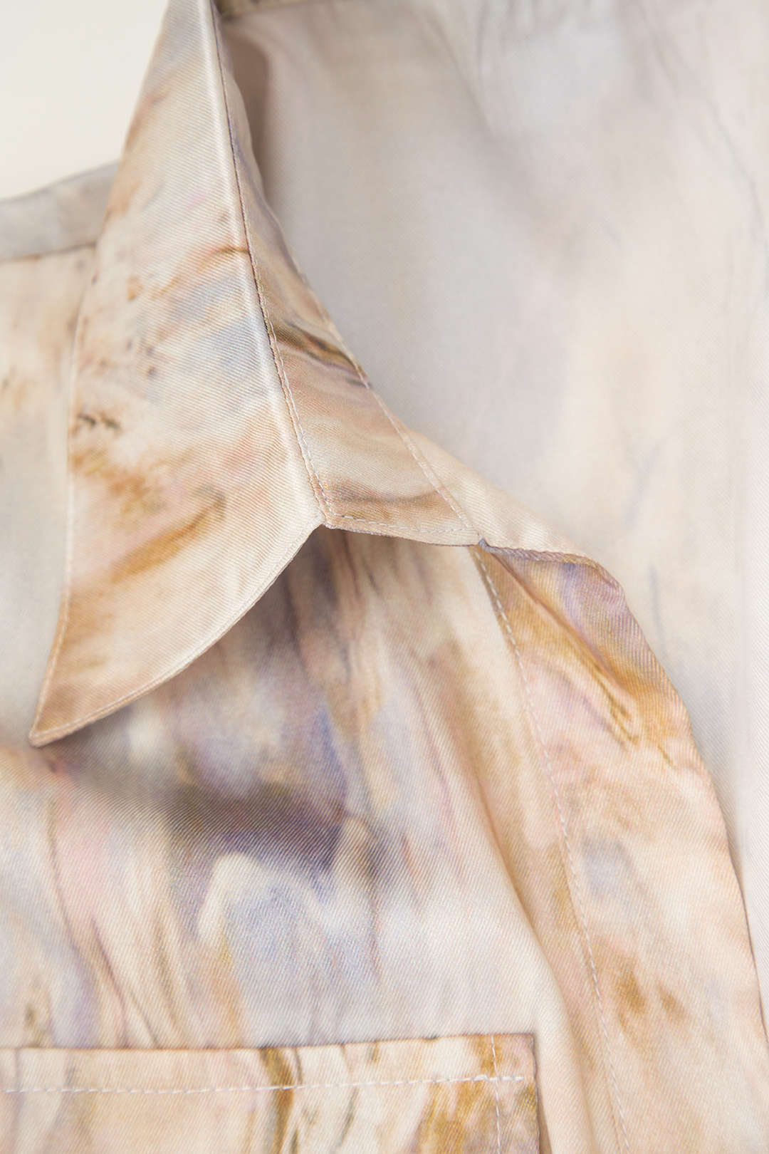 Wilderose - Elegante Marmerprint Dames Crop Shirt