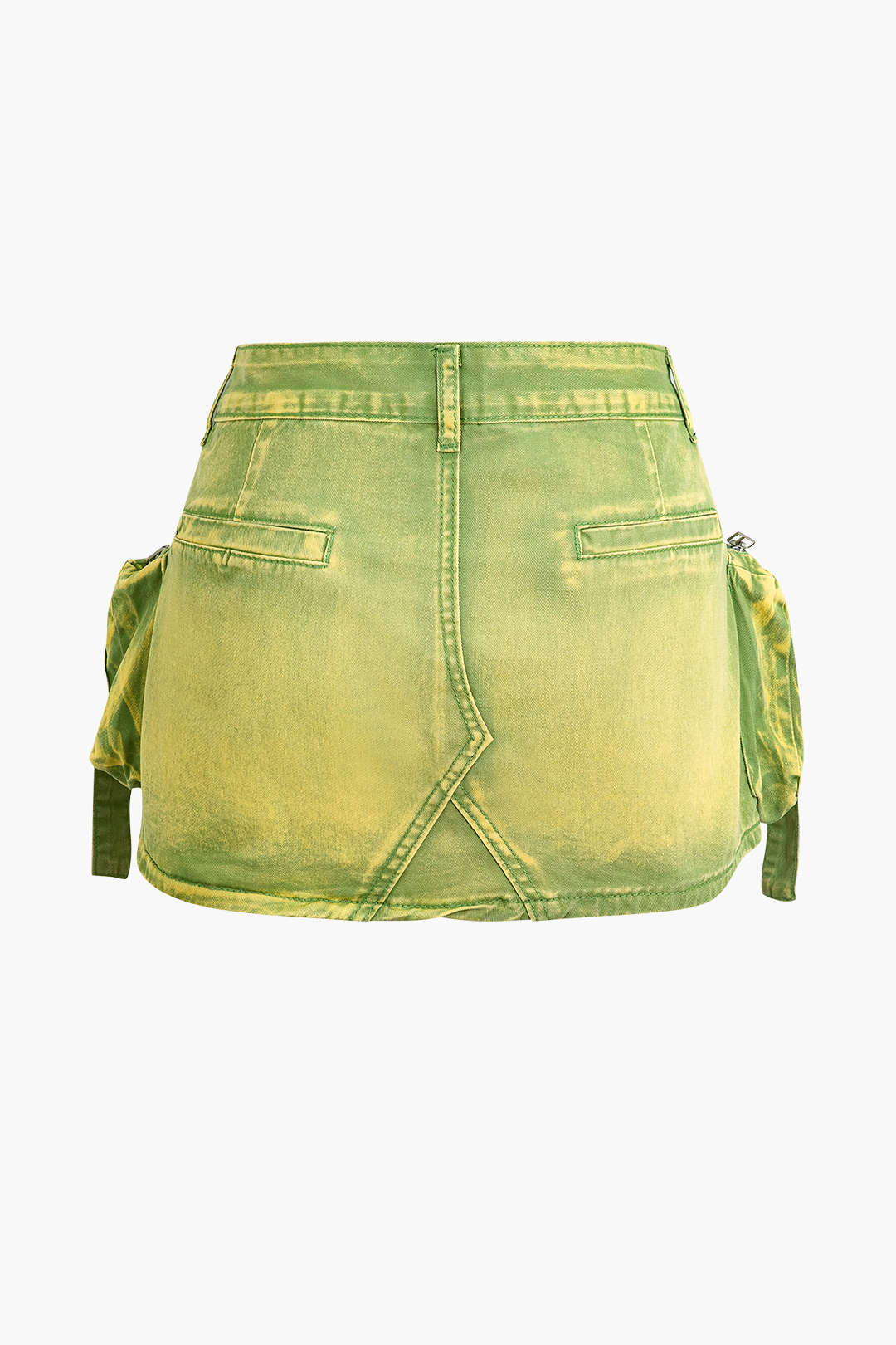 Vervaagde Pocket Denim Mini Rok