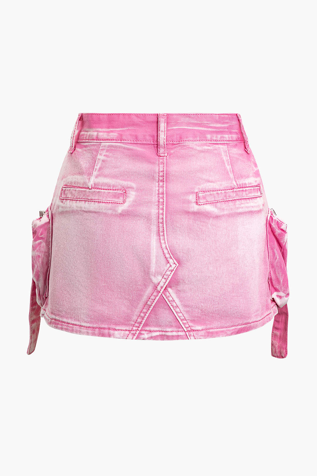 Vervaagde Pocket Denim Mini Rok