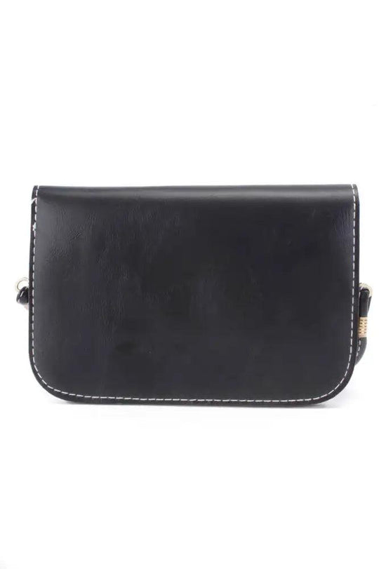 Zwarte Hoge Hoed Snor Hanger Nep Leer Clutch