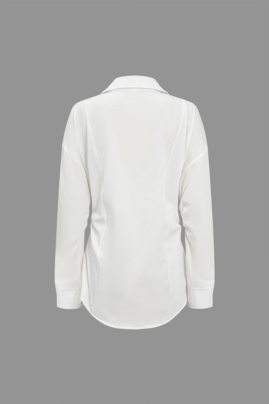 Virginia - Chic Knopen Voorzijde Dames Lange Mouwen Shirt