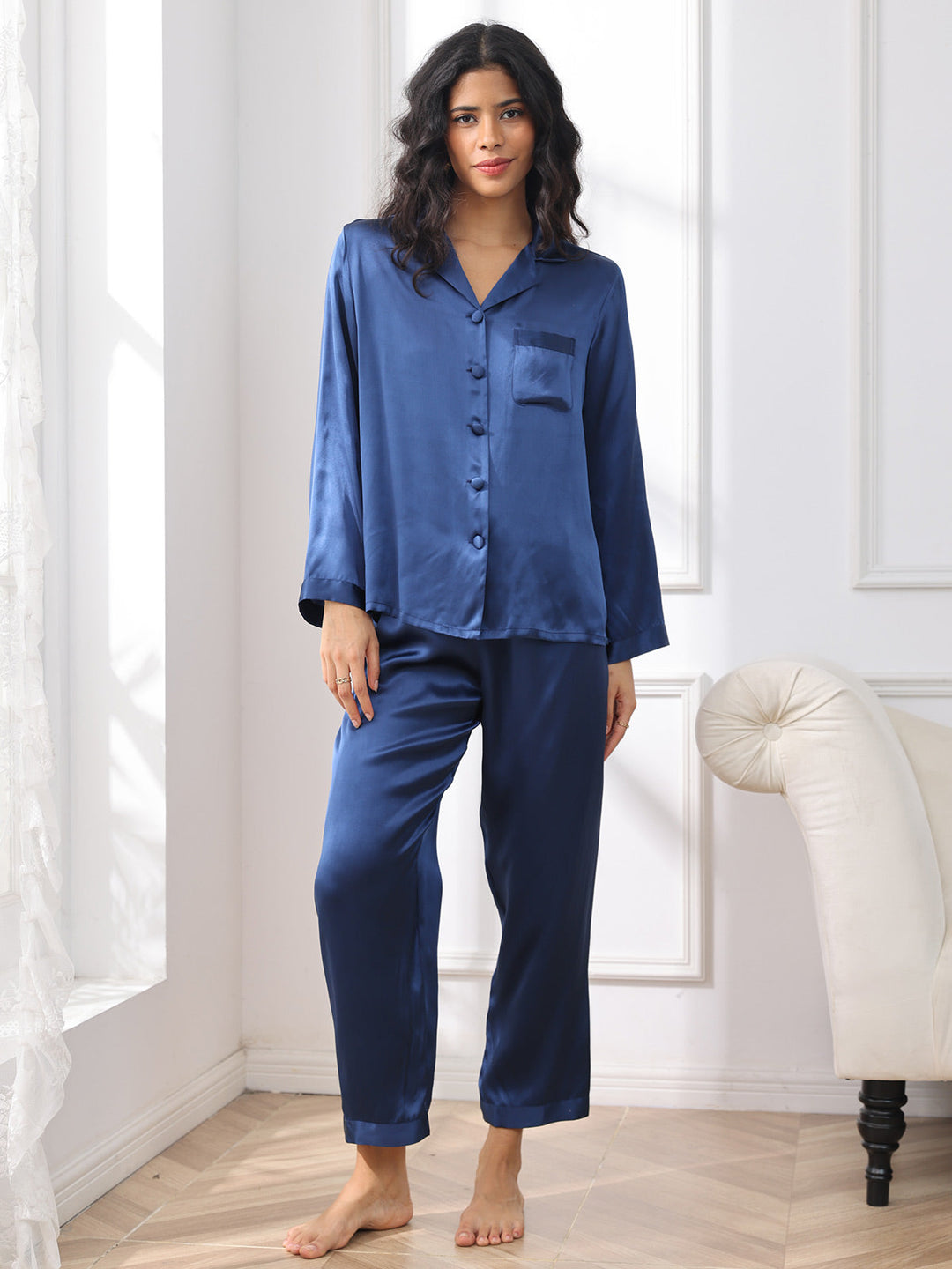 Alarice - Elegante Knop-Up Dames Pyjama Set