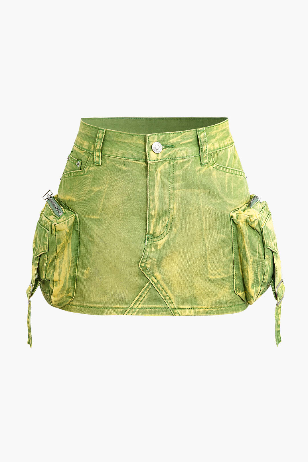 Vervaagde Pocket Denim Mini Rok