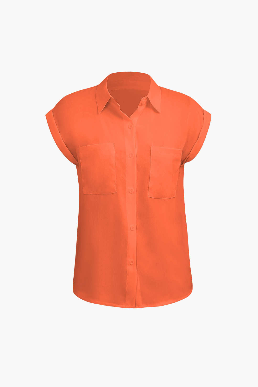 Vittoria - Minimalistische Opgerolde Mouw Geknoopte Zoom Dames Shirt