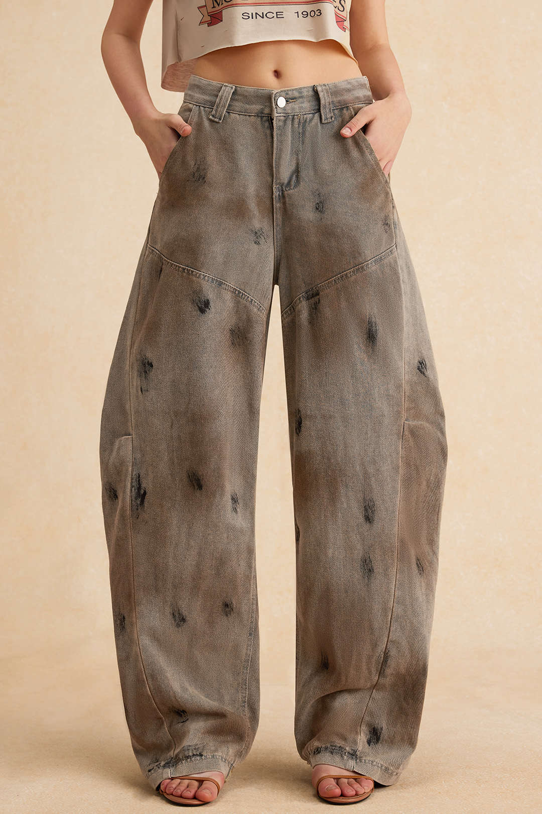 Vuil Denim Wijde Pijp Barrel Jeans