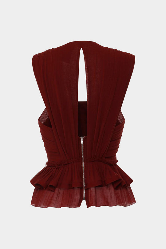 Aveline - Stijlvol Gerimpeld Ruffles Dames Korte Mouwen Shirt