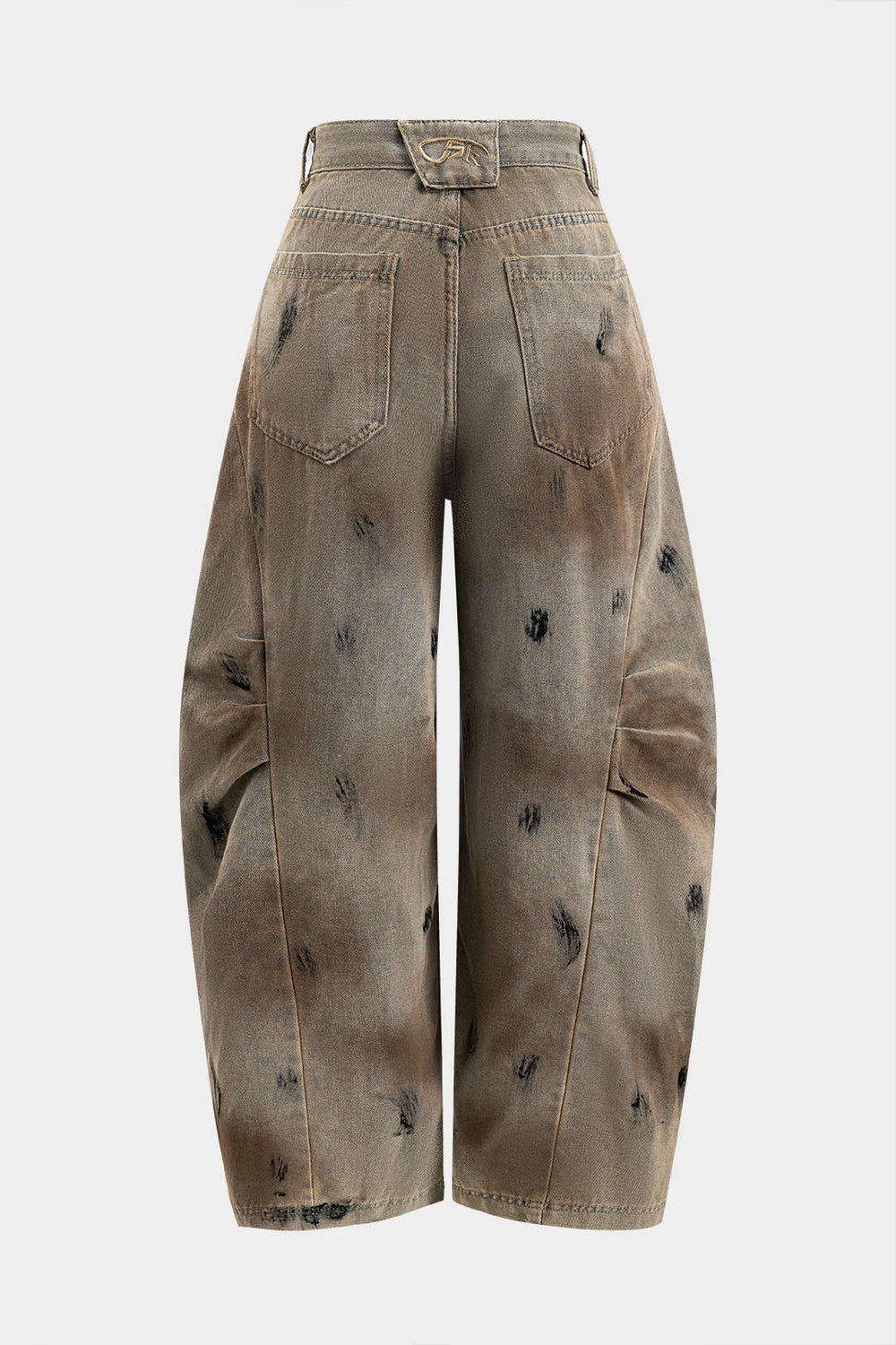 Vuil Denim Wijde Pijp Barrel Jeans