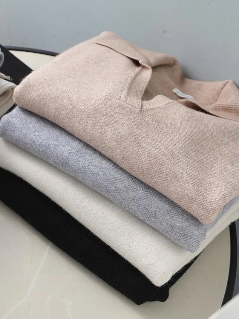 Alyssa - Trendy Polo Hals Sweater Dames Trainingspak Set