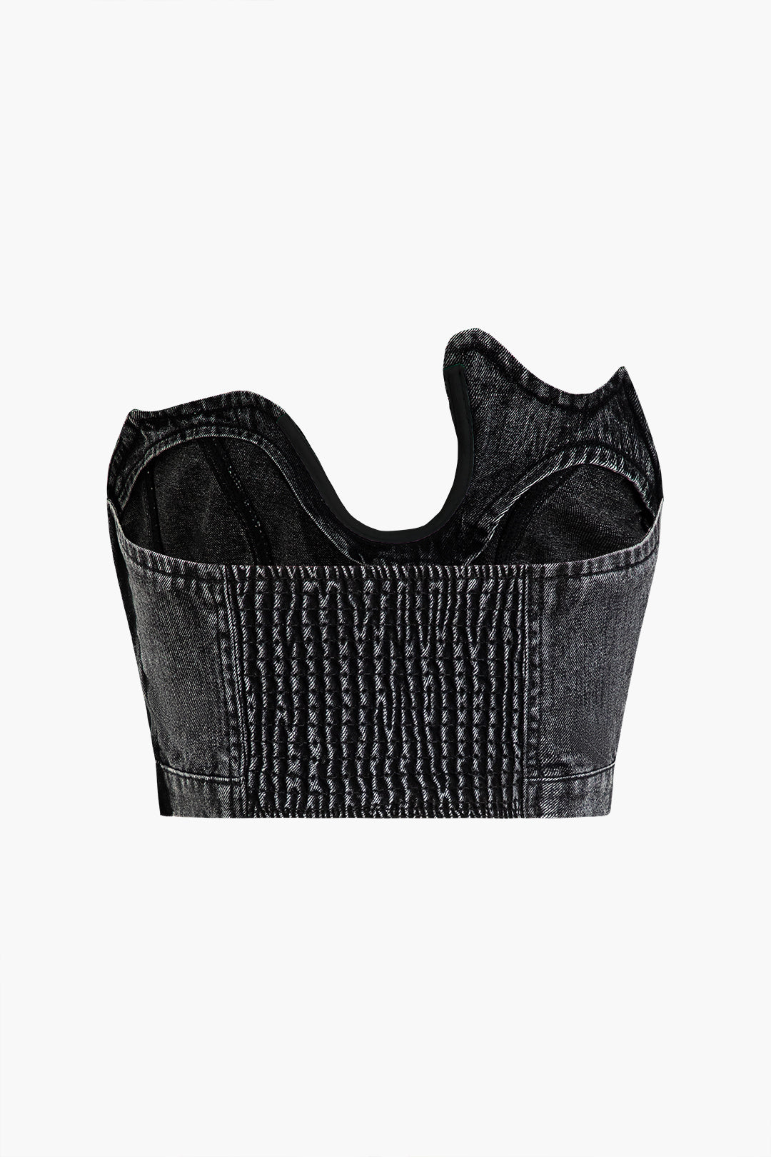 Asymmetrische Denim Tube Top