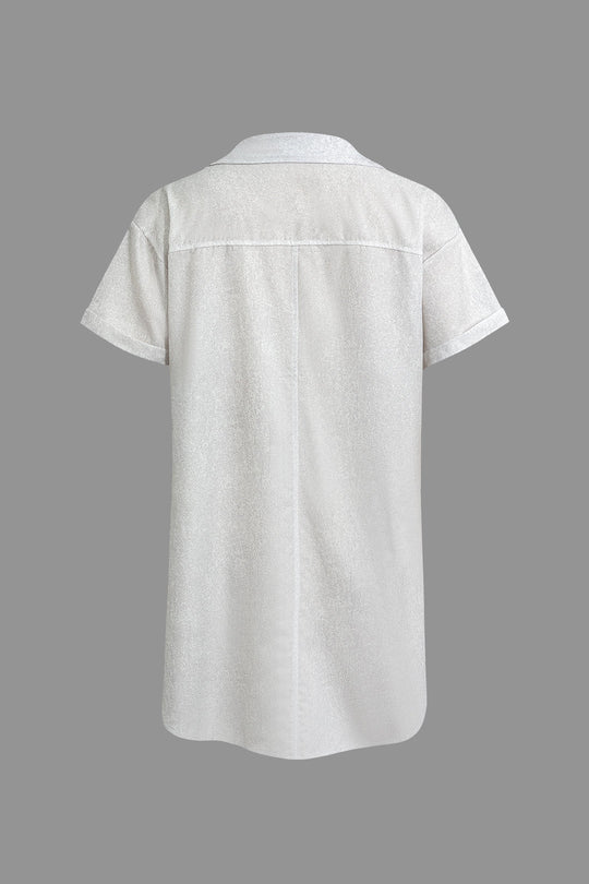 Yelena - Trendy Knoop Voorkant Gedrukt Dames Cropped Shirt