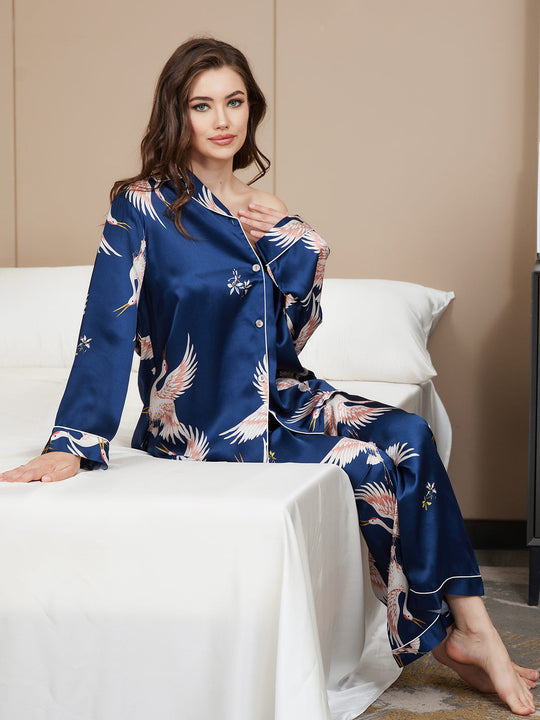 Ailith - Verfijnde Binding Trim Dames Pyjama Set