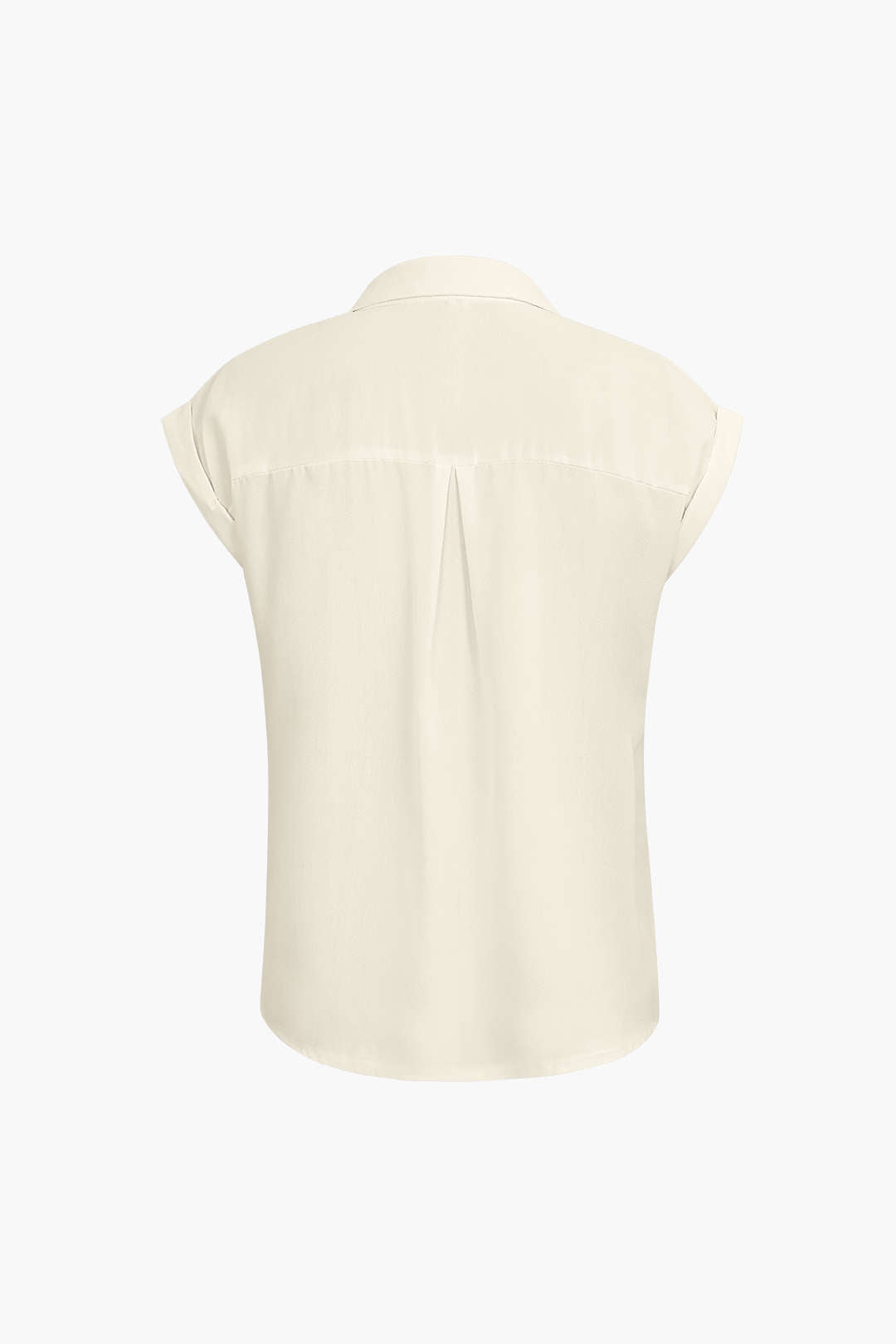 Vittoria - Minimalistische Opgerolde Mouw Geknoopte Zoom Dames Shirt