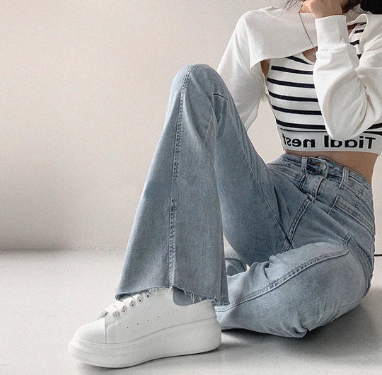 Vintage Flare Damesjeans met Subtiele Slijtage