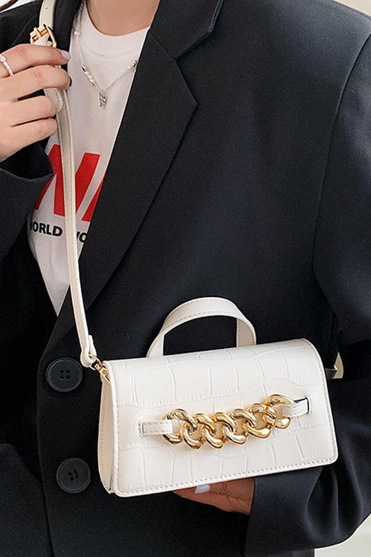 Witte Gouden Ketting Accent Schoudertas