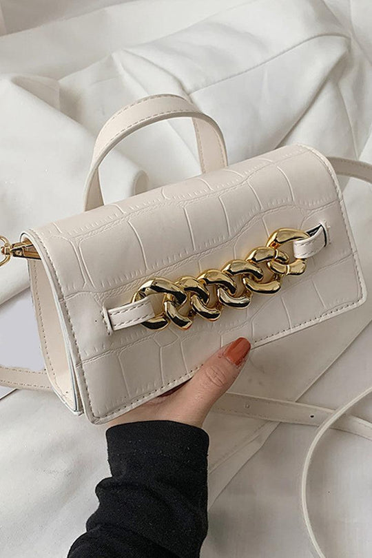 Witte Gouden Ketting Accent Schoudertas