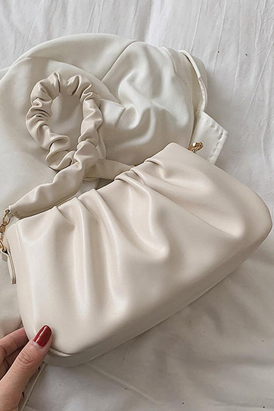 Witte Rimpel Crossbody Tas