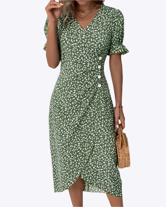 Billie Midi Jurk met Lange Mouwen – Tijdloos, Chic en Comfortabel