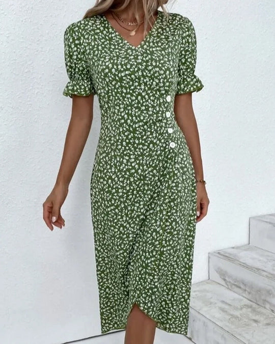 Billie Midi Jurk met Lange Mouwen – Tijdloos, Chic en Comfortabel
