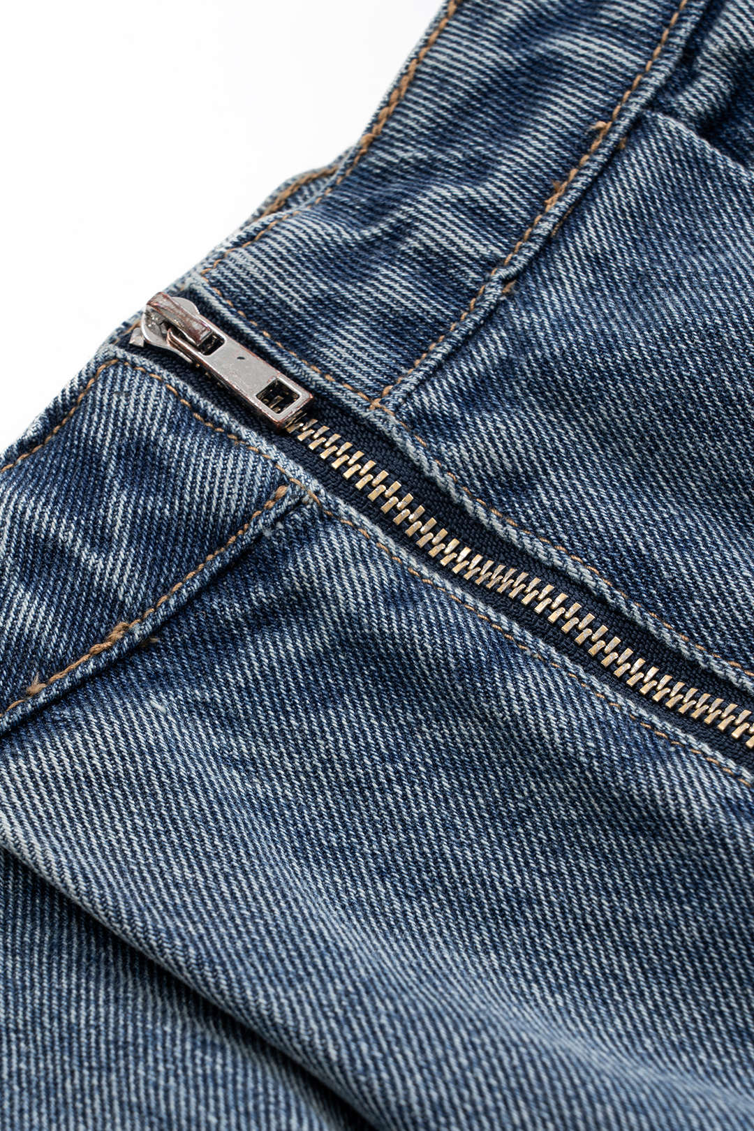 Denim Puff Hem Mini Rok