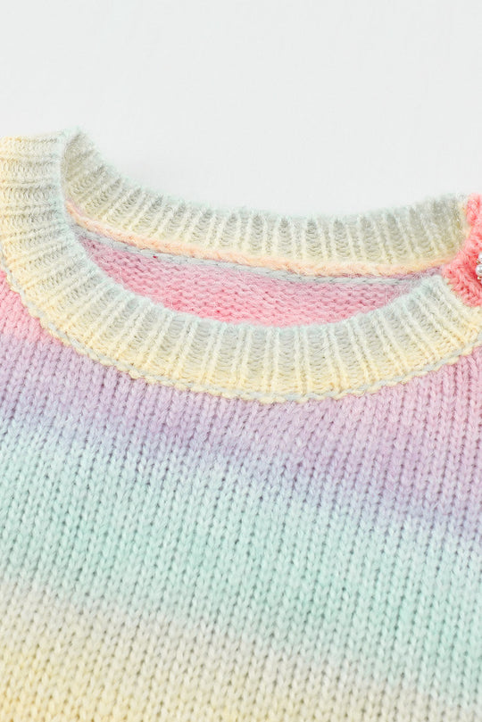 Gradient Strepen Bisschops Mouw Trui | Elegant & Comfortabel