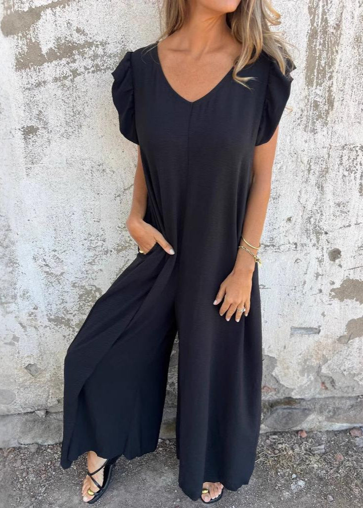 Dames Mouwloze Jumpsuit met V-hals en Zakken