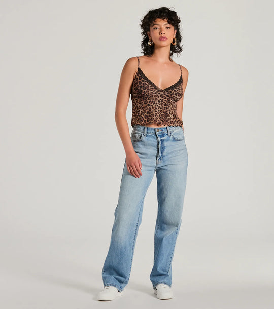 Purrfect Fit Luipaardprint Mesh Top