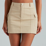 Moeiteloos Coole Cargo Twill Mini Rok